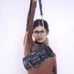 The Amara - Black Croc Embossed